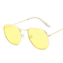 Load image into Gallery viewer, Men Sunglases Hexagon Sun Glasses Women Metal Frame Fishing Glasses Gold tea Eyewear Lentes De Sol Hombre Okulary UV400
