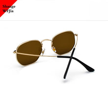Carica l&#39;immagine nel visualizzatore di Gallery, Occhiali da sole da uomo Occhiali da sole esagonali Occhiali da pesca con montatura in metallo Occhiali da vista grigio oro lentes de sol hombre UV400 