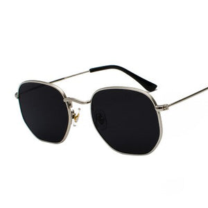 Occhiali da sole da uomo Occhiali da sole esagonali Occhiali da pesca con montatura in metallo Occhiali da vista grigio oro lentes de sol hombre UV400 