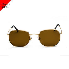 Carica l&#39;immagine nel visualizzatore di Gallery, Occhiali da sole da uomo Occhiali da sole esagonali Occhiali da pesca con montatura in metallo Occhiali da vista grigio oro lentes de sol hombre UV400 