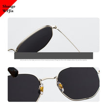 Carica l&#39;immagine nel visualizzatore di Gallery, Occhiali da sole da uomo Occhiali da sole esagonali Occhiali da pesca con montatura in metallo Occhiali da vista grigio oro lentes de sol hombre UV400 