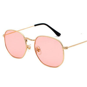 Occhiali da sole da uomo Occhiali da sole esagonali Occhiali da pesca con montatura in metallo Occhiali da vista grigio oro lentes de sol hombre UV400 