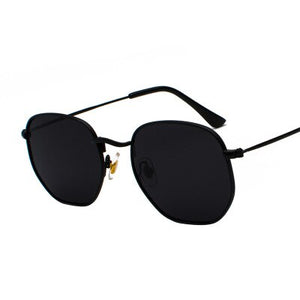 Occhiali da sole da uomo Occhiali da sole esagonali Occhiali da pesca con montatura in metallo Occhiali da vista grigio oro lentes de sol hombre UV400 