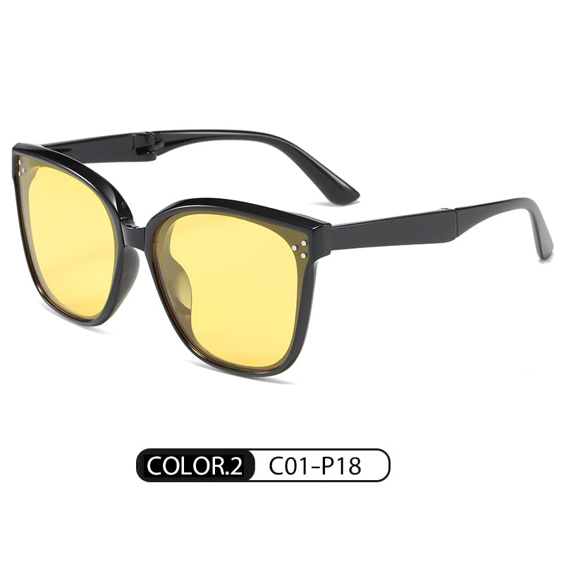 Men Sunglasses Folding Air Cushion TR90 Eyeglasses UV400 Protection Polarized Glasses Square Vintage Women Eyewear K7501