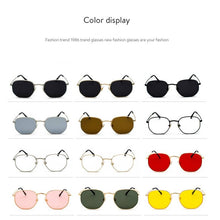 Carica l&#39;immagine nel visualizzatore di Gallery, Men Sunglasses Hexagon Sunglasses  Women Metal Frame Fishing Glasses Gold tea Eyewear UV400 womens   shades for women