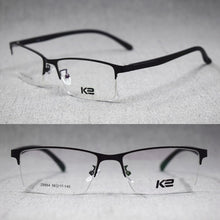 Load image into Gallery viewer, Men TR90 Lightweight Myopia Eyeglass Frames Alloy Half Rimless Metal Glasses Optical Brand Spectacles Z8864