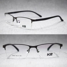 Load image into Gallery viewer, Men TR90 Lightweight Myopia Eyeglass Frames Alloy Half Rimless Metal Glasses Optical Brand Spectacles Z8864