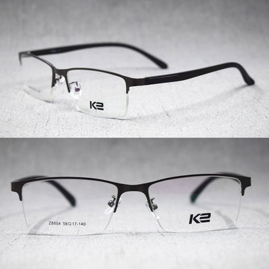 Men TR90 Lightweight Myopia Eyeglass Frames Alloy Half Rimless Metal Glasses Optical Brand Spectacles Z8864