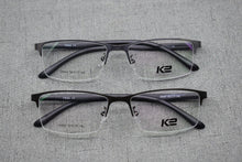 Load image into Gallery viewer, Men TR90 Lightweight Myopia Eyeglass Frames Alloy Half Rimless Metal Glasses Optical Brand Spectacles Z8864