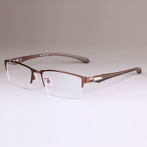 Men Titanium Alloy Eyeglasses Frame for Men Eyewear Flexible Temples Legs IP Electroplating Alloy Material,Full Rim and Half Rim
