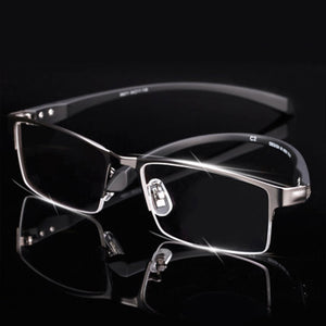 Men Titanium Alloy Eyeglasses Frame for Men Eyewear Flexible Temples Legs IP Electroplating Alloy Material,Full Rim and Half Rim