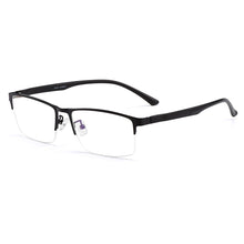 Carica l&#39;immagine nel visualizzatore di Gallery, Men Titanium Alloy Semi Rimless Eyeglasses Frame For Men Prescription Eyewear Flexible TR90 Legs IP Electroplating S61001