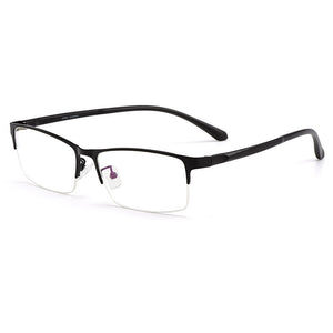 Occhiali da vista da uomo senza montatura in lega di titanio per uomo Occhiali da vista Aste flessibili Gambe Galvanotecnica IP S61006 