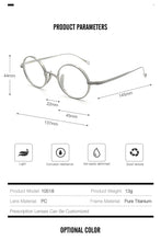 Load image into Gallery viewer, Men Titanium Round Glasses Women Vintage Japan Myopia Optical Prescription Eyeglasses Frames Clear Small Eyewear Oculos