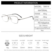 Load image into Gallery viewer, Men Ultralight Titanium Alloy Full Rim Eyeglasses Frame For Prescription Spectacles Flexible Temple Legs IP Electroplating S6614
