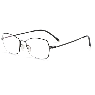 Men Ultralight Titanium Alloy Full Rim Eyeglasses Frame For Prescription Spectacles Flexible Temple Legs IP Electroplating S6614