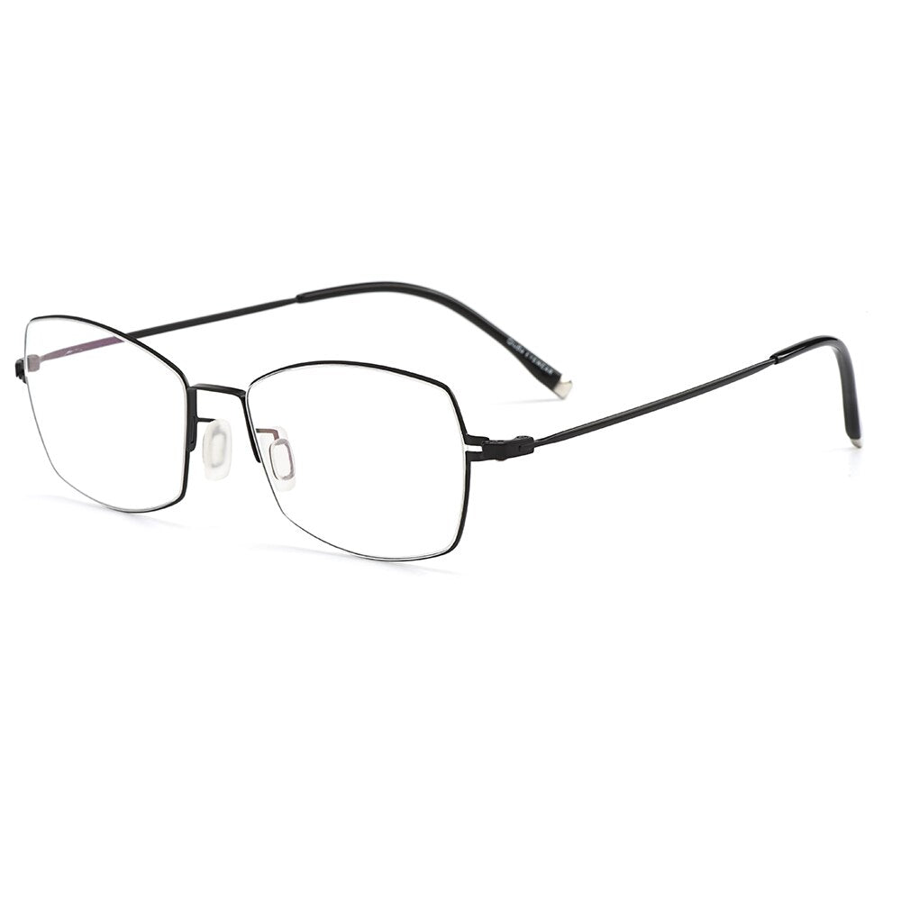 Men Ultralight Titanium Alloy Full Rim Eyeglasses Frame For Prescription Spectacles Flexible Temple Legs IP Electroplating S6614