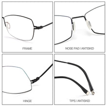 Load image into Gallery viewer, Men Ultralight Titanium Alloy Full Rim Eyeglasses Frame For Prescription Spectacles Flexible Temple Legs IP Electroplating S6614