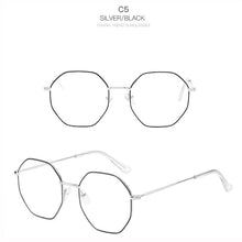 Load image into Gallery viewer, Men Vintage Anti Blue Light Hexagon Glasses Frame Women Lens Myopia Optical Mirror Simple Metal Anti-blue Clear Eyewear Frames