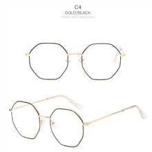 Load image into Gallery viewer, Men Vintage Anti Blue Light Hexagon Glasses Frame Women Lens Myopia Optical Mirror Simple Metal Anti-blue Clear Eyewear Frames