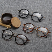 Load image into Gallery viewer, Men Vintage Round Glasses Frame Round Women Lens Myopia Optical Mirror Simple Metal Cat Eye Clear Eyewear Frames
