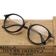 Load image into Gallery viewer, Men Vintage Round Glasses Frame Round Women Lens Myopia Optical Mirror Simple Metal Cat Eye Clear Eyewear Frames