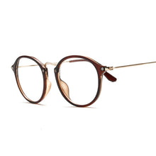 Load image into Gallery viewer, Men Vintage Round Glasses Frame Round Women Lens Myopia Optical Mirror Simple Metal Cat Eye Clear Eyewear Frames