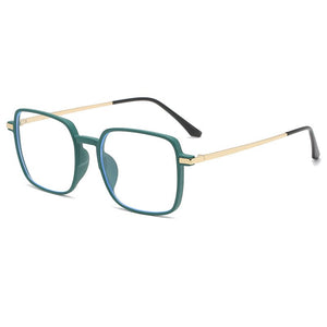 Men Women Anti-blue Light Glasses Frame 2023 Vintage Large Square Eyeglasses Blocking Blue-ray Metal Spectacles Frames