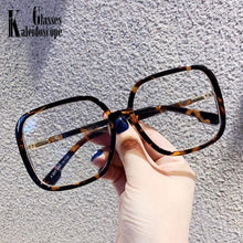 Load image into Gallery viewer, Men Women Anti-blue Light Glasses Frame Vintage Large Square Eyeglasses Blocking Blue-ray Oversized  Spectacles Frames