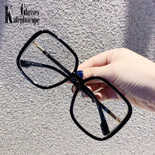 Load image into Gallery viewer, Men Women Anti-blue Light Glasses Frame Vintage Large Square Eyeglasses Blocking Blue-ray Oversized  Spectacles Frames