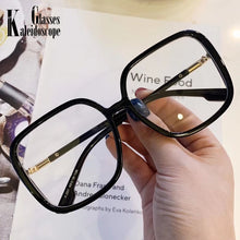 Load image into Gallery viewer, Men Women Anti-blue Light Glasses Frame Vintage Large Square Eyeglasses Blocking Blue-ray Oversized  Spectacles Frames