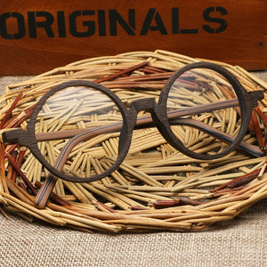 Men Women Myopia glasses Wooden Frame with Clear Lenses Brand Design Eyeglass