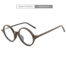 Carica l&#39;immagine nel visualizzatore di Gallery, Men Women Myopia glasses Wooden Frame with Clear Lenses Brand Design Eyeglass