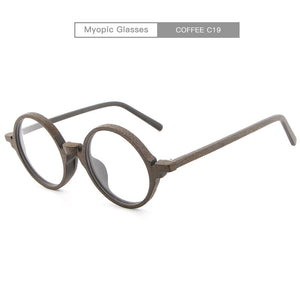 Men Women Myopia glasses Wooden Frame with Clear Lenses Brand Design Eyeglass