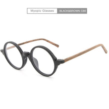 Carica l&#39;immagine nel visualizzatore di Gallery, Men Women Myopia glasses Wooden Frame with Clear Lenses Brand Design Eyeglass