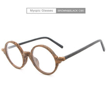 Carica l&#39;immagine nel visualizzatore di Gallery, Men Women Myopia glasses Wooden Frame with Clear Lenses Brand Design Eyeglass