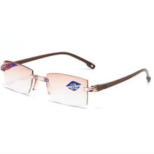Load image into Gallery viewer, Men Women Rimless Reading Glasses Anti-blue Light Bifocal Far and Near Magnifying Glasses Reading Glasses 0~400