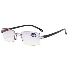 Load image into Gallery viewer, Men Women Rimless Reading Glasses Anti-blue Light Bifocal Far and Near Magnifying Glasses Reading Glasses 0~400