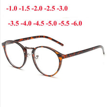 Load image into Gallery viewer, Men Women Round Myopia Glasses With Degree Retro Plastic Frame Prescription Eyeglasses Diopter 0 -1.0 -1.5 -2.0 -2.5 To -6.0