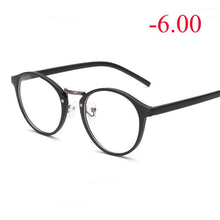 Load image into Gallery viewer, Men Women Round Myopia Glasses With Degree Retro Plastic Frame Prescription Eyeglasses Diopter 0 -1.0 -1.5 -2.0 -2.5 To -6.0