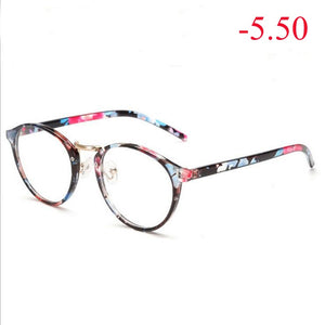 Men Women Round Myopia Glasses With Degree Retro Plastic Frame Prescription Eyeglasses Diopter 0 -1.0 -1.5 -2.0 -2.5 To -6.0