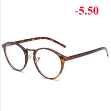 Load image into Gallery viewer, Men Women Round Myopia Glasses With Degree Retro Plastic Frame Prescription Eyeglasses Diopter 0 -1.0 -1.5 -2.0 -2.5 To -6.0