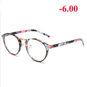 Men Women Round Myopia Glasses With Degree Retro Plastic Frame Prescription Eyeglasses Diopter 0 -1.0 -1.5 -2.0 -2.5 To -6.0