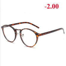 Load image into Gallery viewer, Men Women Round Myopia Glasses With Degree Retro Plastic Frame Prescription Eyeglasses Diopter 0 -1.0 -1.5 -2.0 -2.5 To -6.0