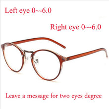 Load image into Gallery viewer, Men Women Round Myopia Glasses With Degree Retro Plastic Frame Prescription Eyeglasses Diopter 0 -1.0 -1.5 -2.0 -2.5 To -6.0