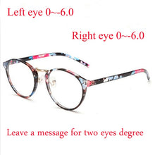 Load image into Gallery viewer, Men Women Round Myopia Glasses With Degree Retro Plastic Frame Prescription Eyeglasses Diopter 0 -1.0 -1.5 -2.0 -2.5 To -6.0