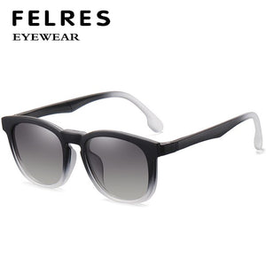 Men Women Square Anti-blue Light TR90 Optical Glasses With Magnetic Clip On Anti-glare Polarized UV400 Outdoor Sunglasses 95916