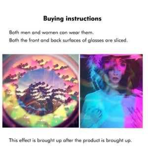 Men Women Sunglasses Kaleidoscope Glasses Rave Festival Holographic Glasses Retro Party Cosplay Goggle Futuristic Eyewear 2023
