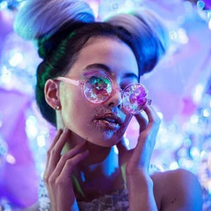 Men Women Sunglasses Kaleidoscope Glasses Rave Festival Holographic Glasses Retro Party Cosplay Goggle Futuristic Eyewear 2023