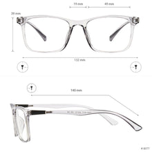 Load image into Gallery viewer, Men Women Transparent Rectangular Plastic Eyeglasses Lightweight TR90 Prescription Glasses Frame For Myopia Reading Lenses